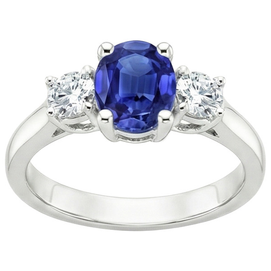 echter oval diamant 2.50Karat ring Seitenansicht