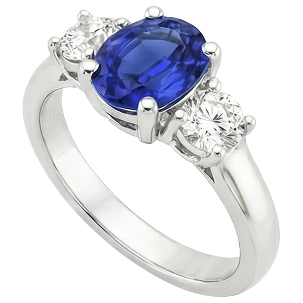 echter oval diamant 2.50Karat ring Detailansicht