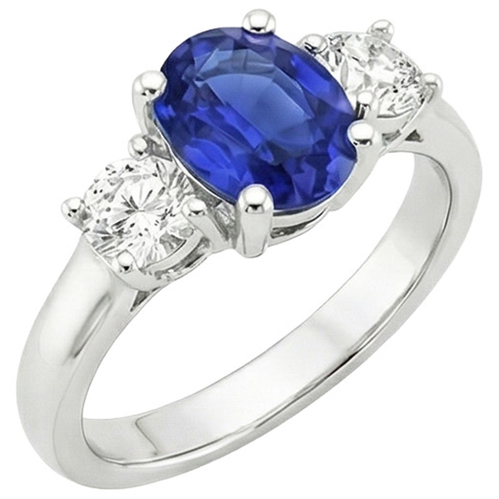 echter oval diamant 2.50Karat ring Draufsicht