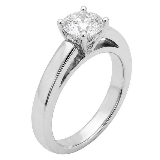 Aus der Erde Abgebauter Natürlicher Diamant-Damen-Solitär-Verlobungsring 1,01 ct. Weißes Gold