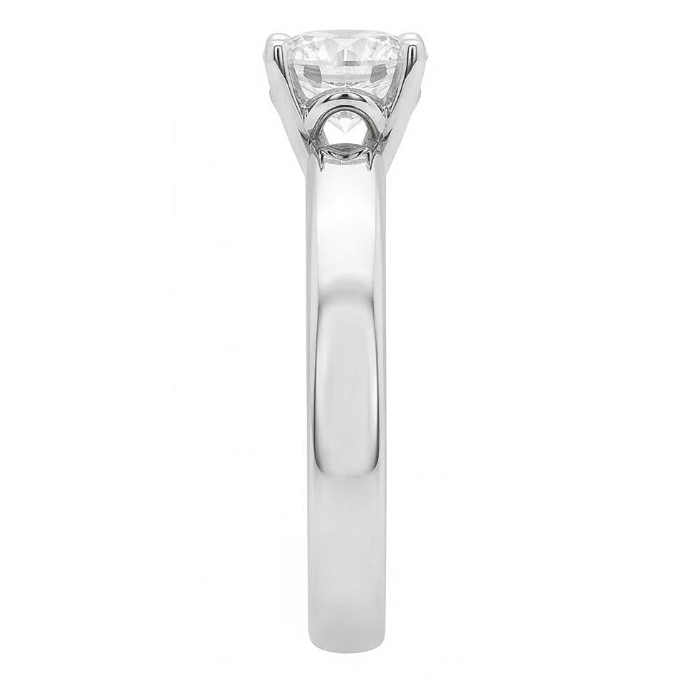 Aus der Erde Abgebauter Natürlicher Diamant-Damen-Solitär-Verlobungsring 1,01 ct. Weißes Gold