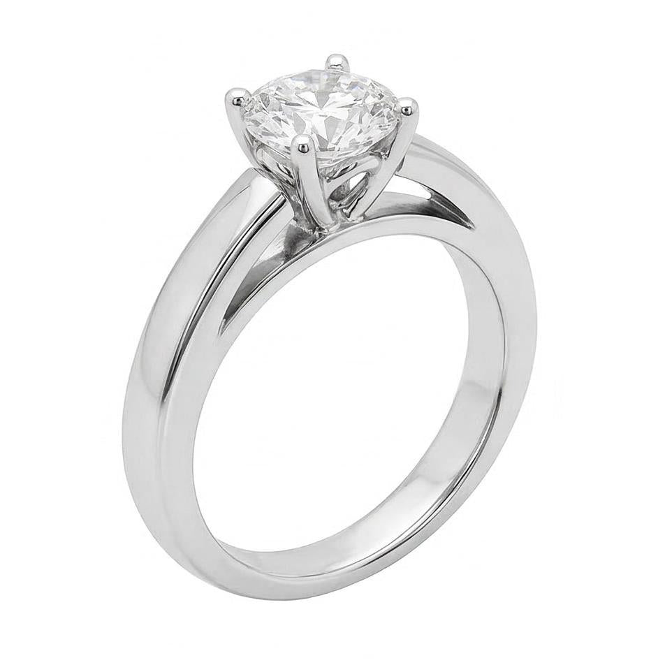 Aus der Erde Abgebauter Natürlicher Diamant-Damen-Solitär-Verlobungsring 1,01 ct. Weißes Gold