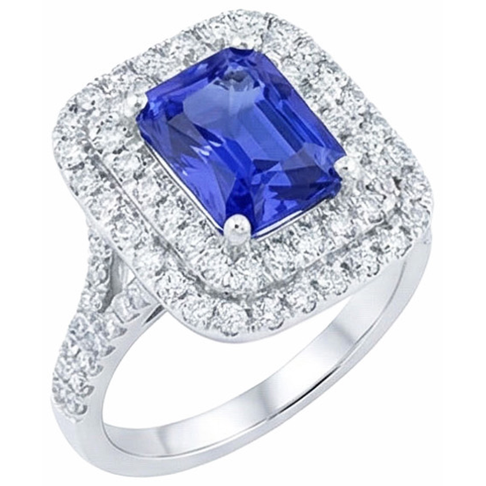 echter radiant diamant 4Karat ring Seitenansicht