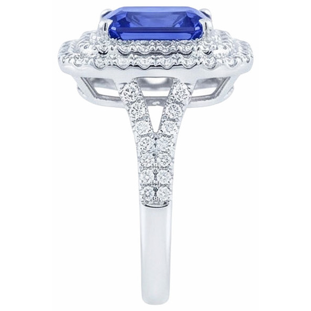 echter radiant diamant 4Karat ring Profilansicht