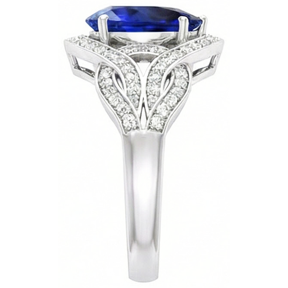 Natürlicher Diamant ( nicht im Labor gezüchtet ) Edelstein Ring Birne Vintage Style Ceylon Saphir 3 Karat Gold