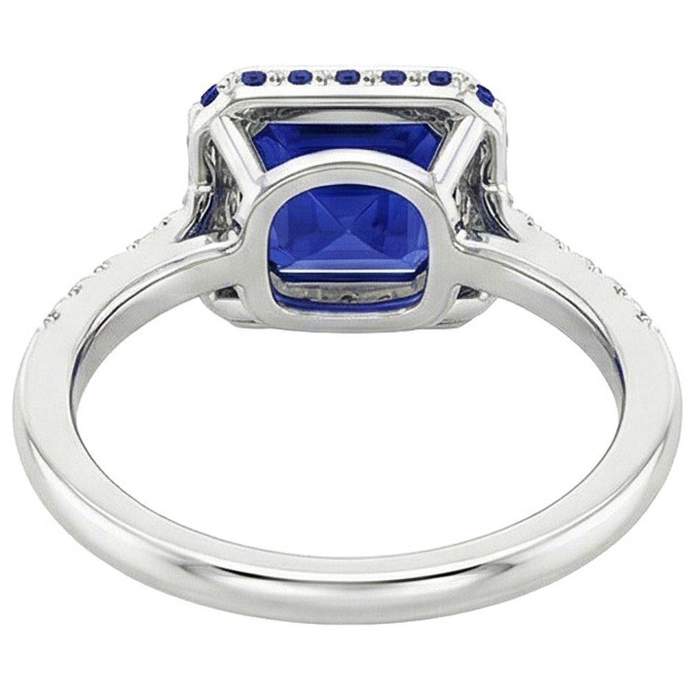 echter princess saphir 4.50Karat ring auf Weiß