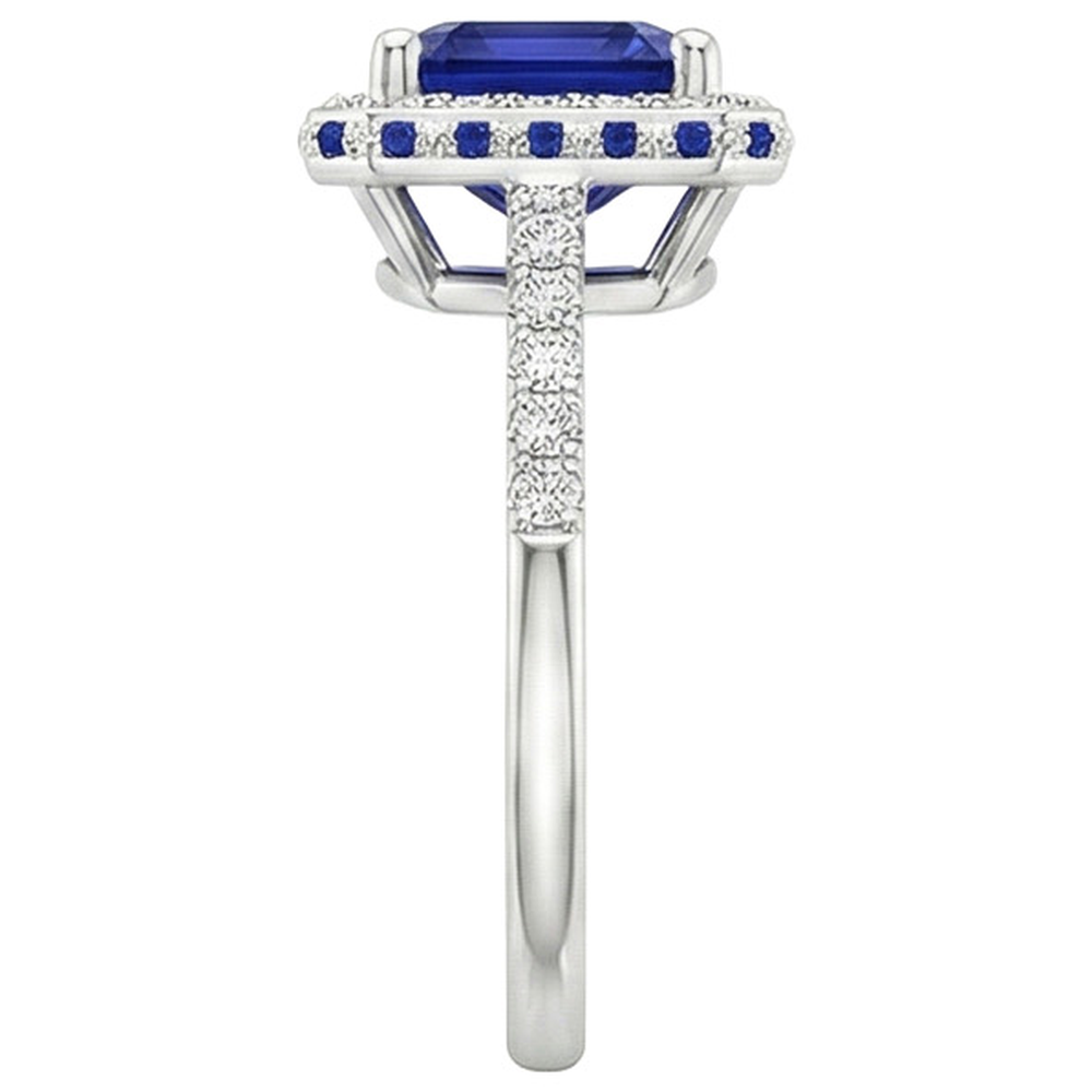 echter princess saphir 4.50Karat ring Profilansicht