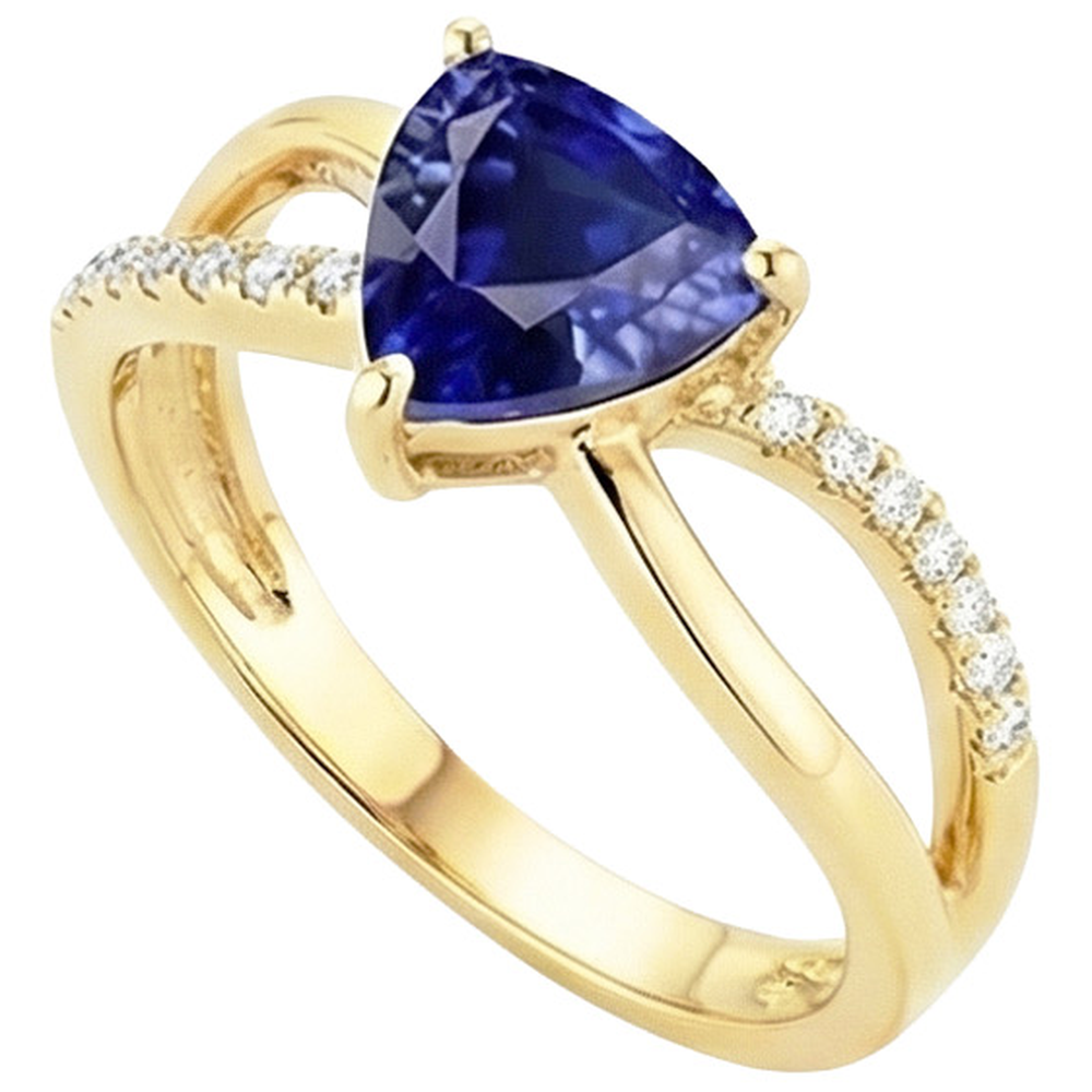 echter trillion diamant 2.50Karat ring Seitenansicht