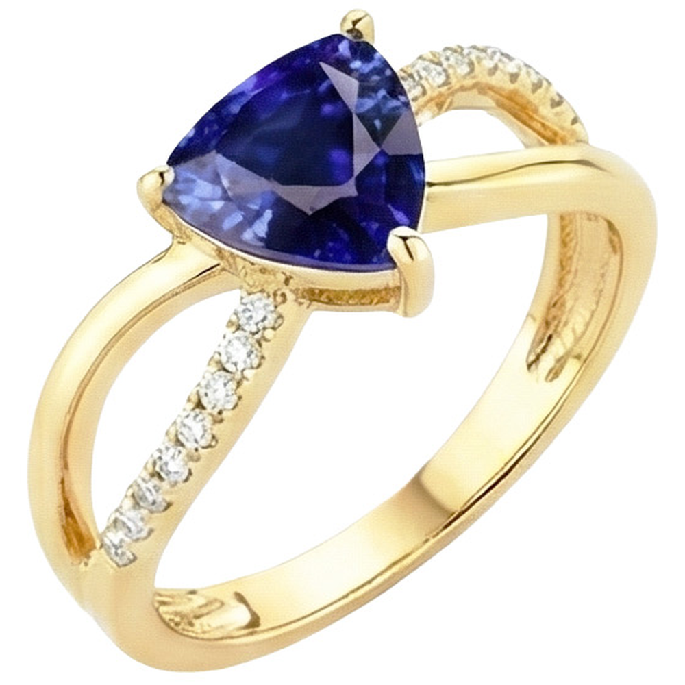 echter trillion diamant 2.50Karat ring Vorderansicht