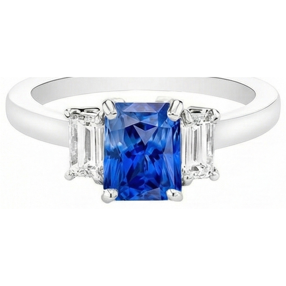 echter baguette diamant 2Karat ring Draufsicht