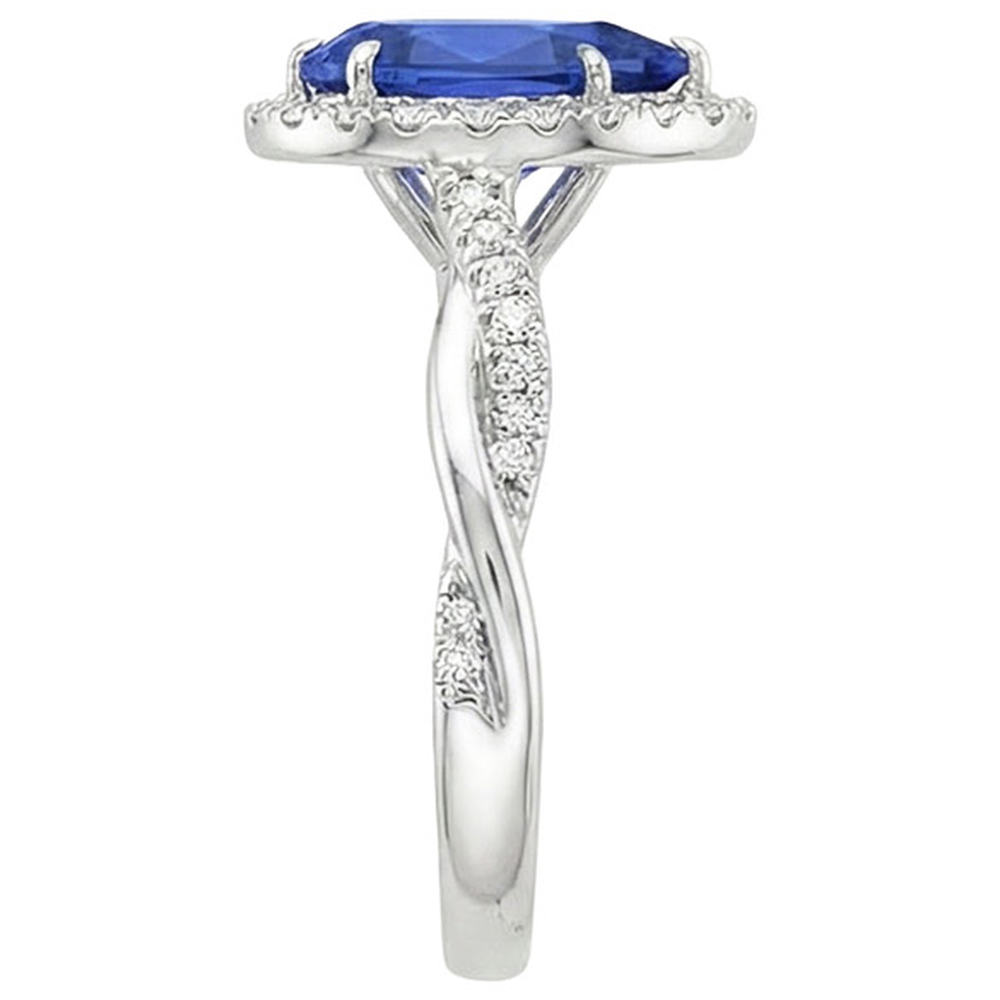 echter round saphir 5.50Karat ring auf Weiß