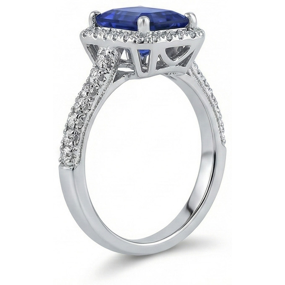 echter round diamant 4Karat ring Profilansicht