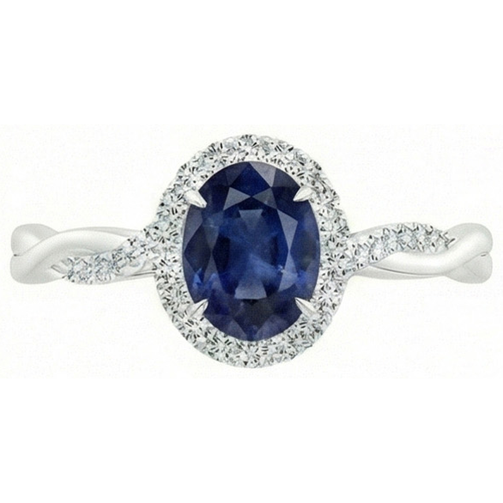 echter oval diamant 4.25Karat ring Seitenansicht