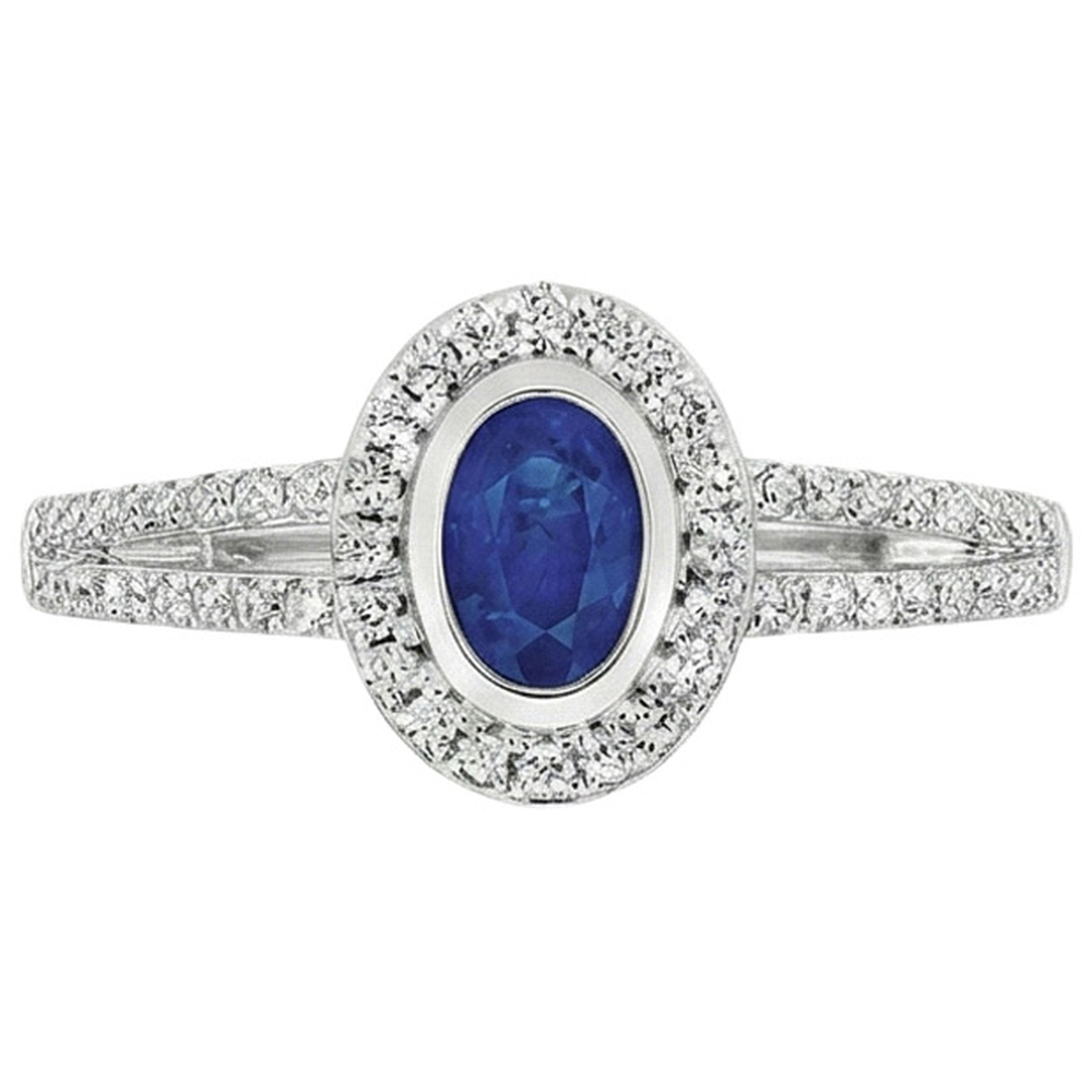 echter oval diamant 2.50Karat ring Profilansicht