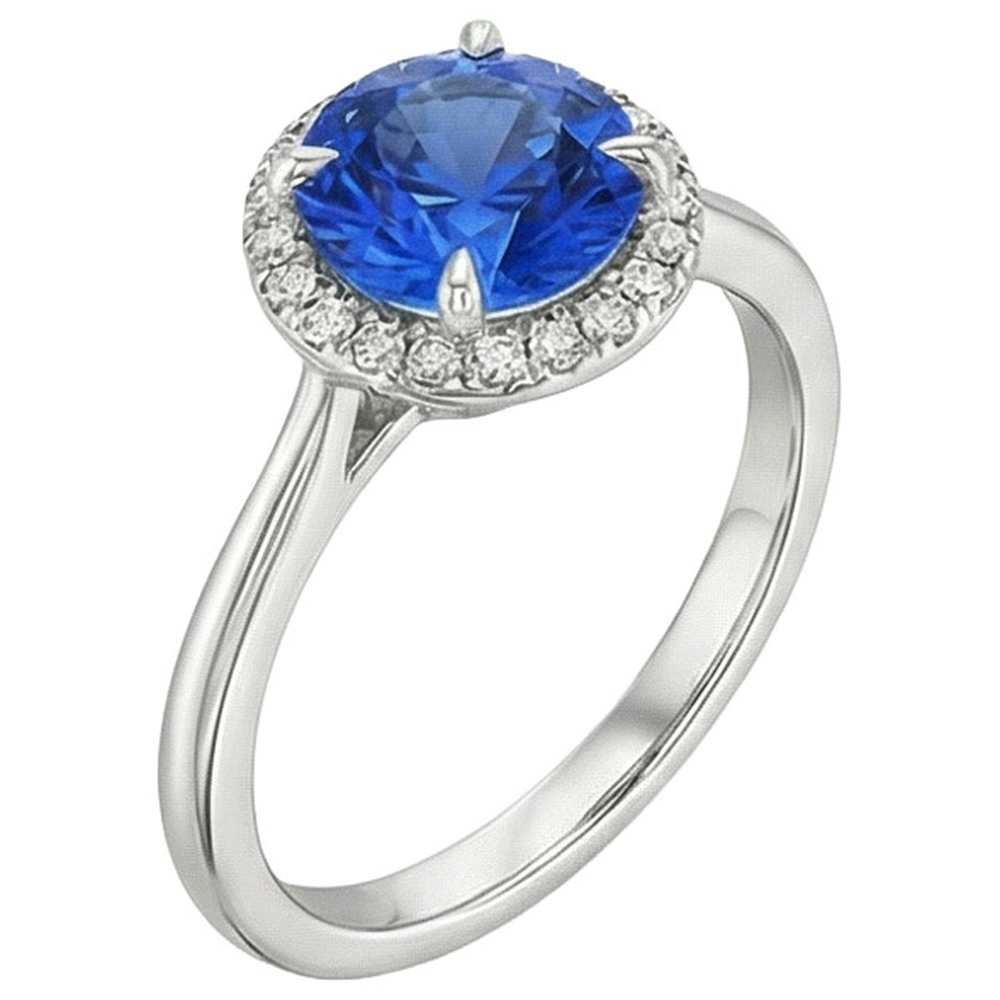 echter round diamant 2.50Karat ring Draufsicht