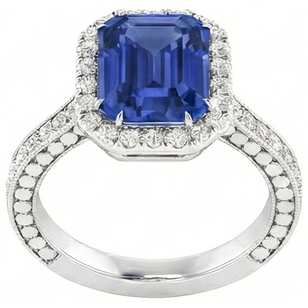 echter round diamant 4Karat ring Seitenansicht