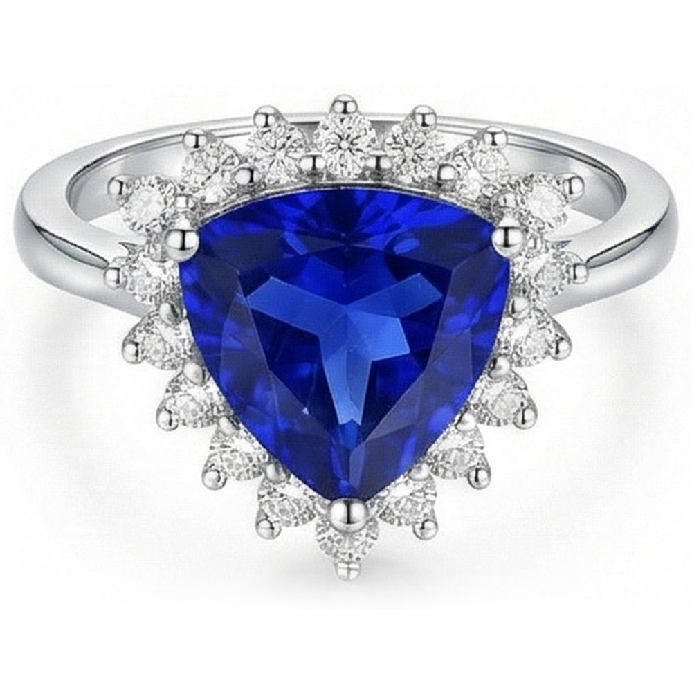 echter trillion diamant 3.50Karat ring Vorderansicht