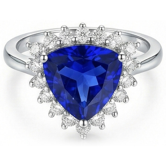echter trillion diamant 3.50Karat ring Vorderansicht