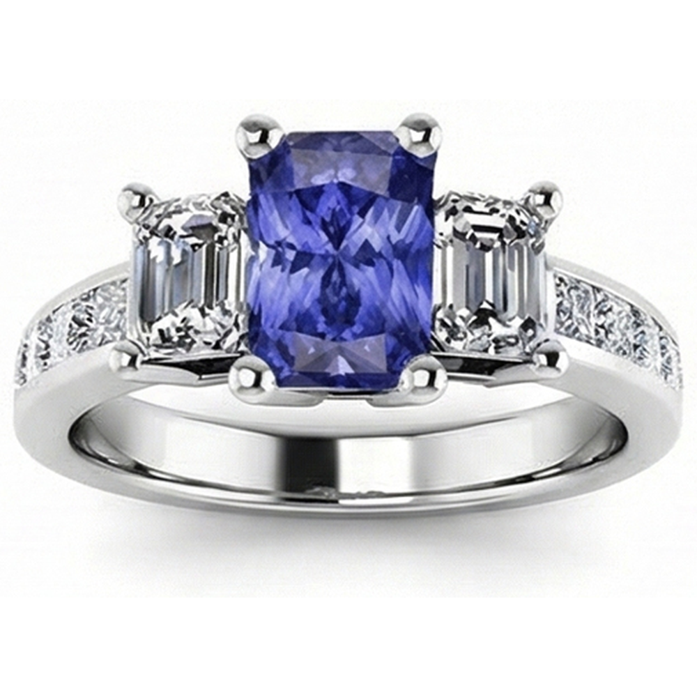 echter princess diamant 3Karat ring Vorderansicht