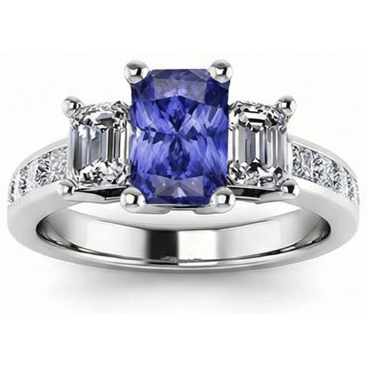 echter princess diamant 3Karat ring Vorderansicht