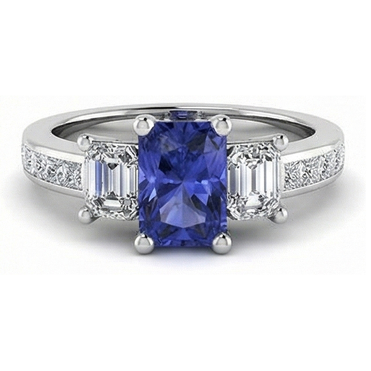 echter princess diamant 3Karat ring Seitenansicht