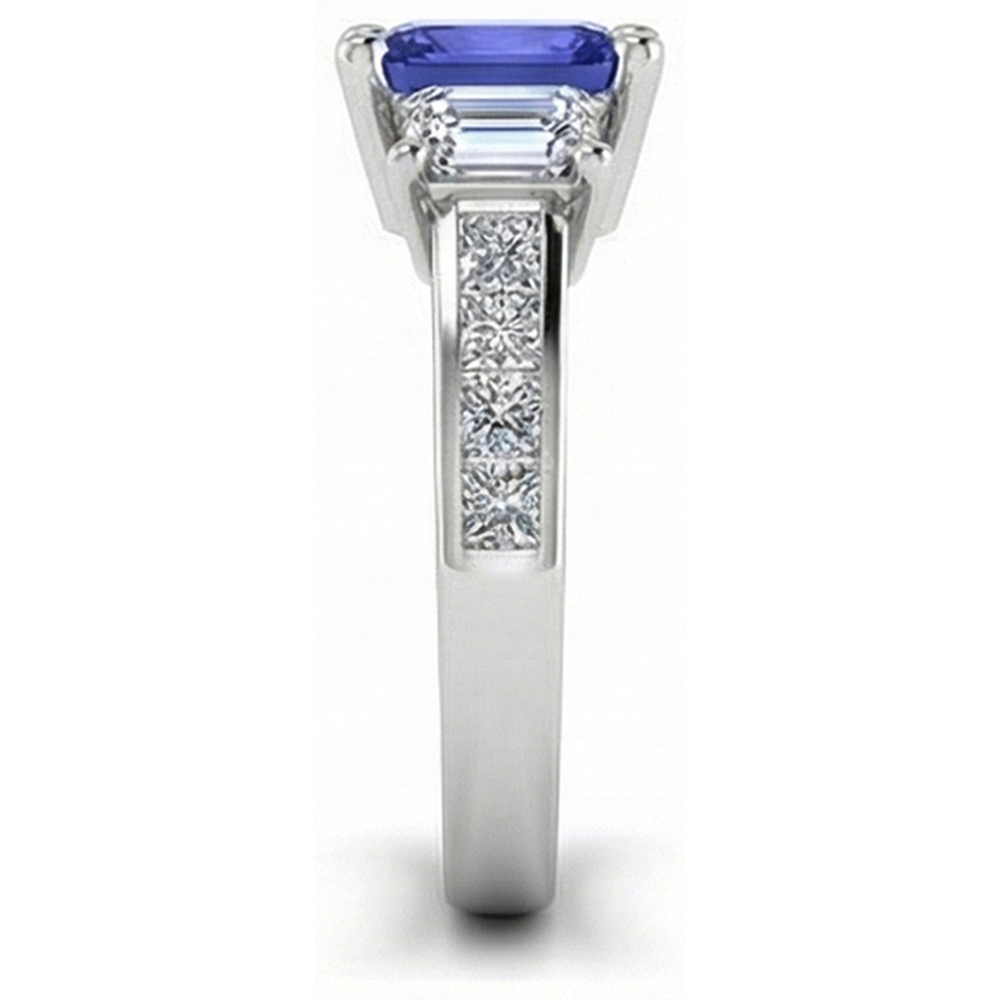 echter princess diamant 3Karat ring Profilansicht