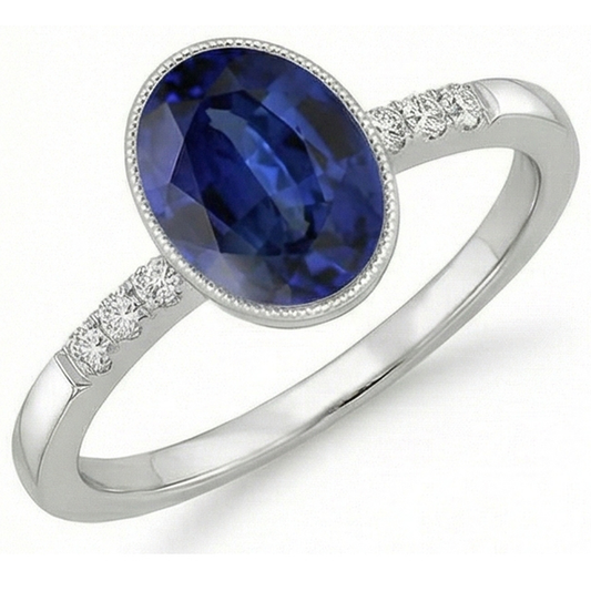 echter oval diamant 3.50Karat ring Seitenansicht