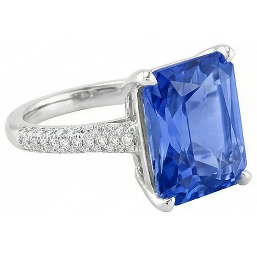 Natürlicher Diamant ( nicht im Labor gezüchtet )-Verlobungsring 5 Karat Strahlender Saphir Edelsteinschmuck