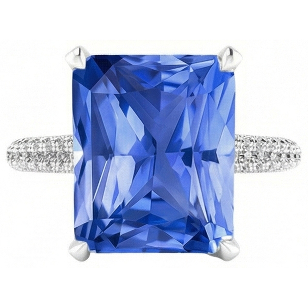 Natürlicher Diamant ( nicht im Labor gezüchtet )-Verlobungsring 5 Karat Strahlender Saphir Edelsteinschmuck