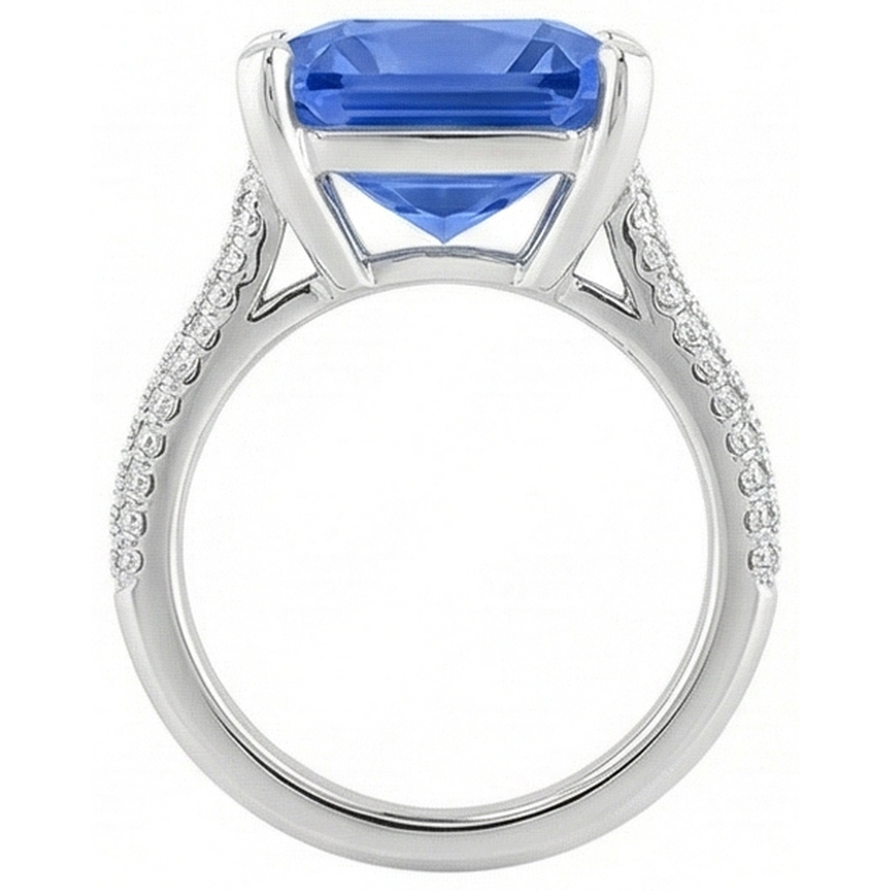 Natürlicher Diamant ( nicht im Labor gezüchtet )-Verlobungsring 5 Karat Strahlender Saphir Edelsteinschmuck