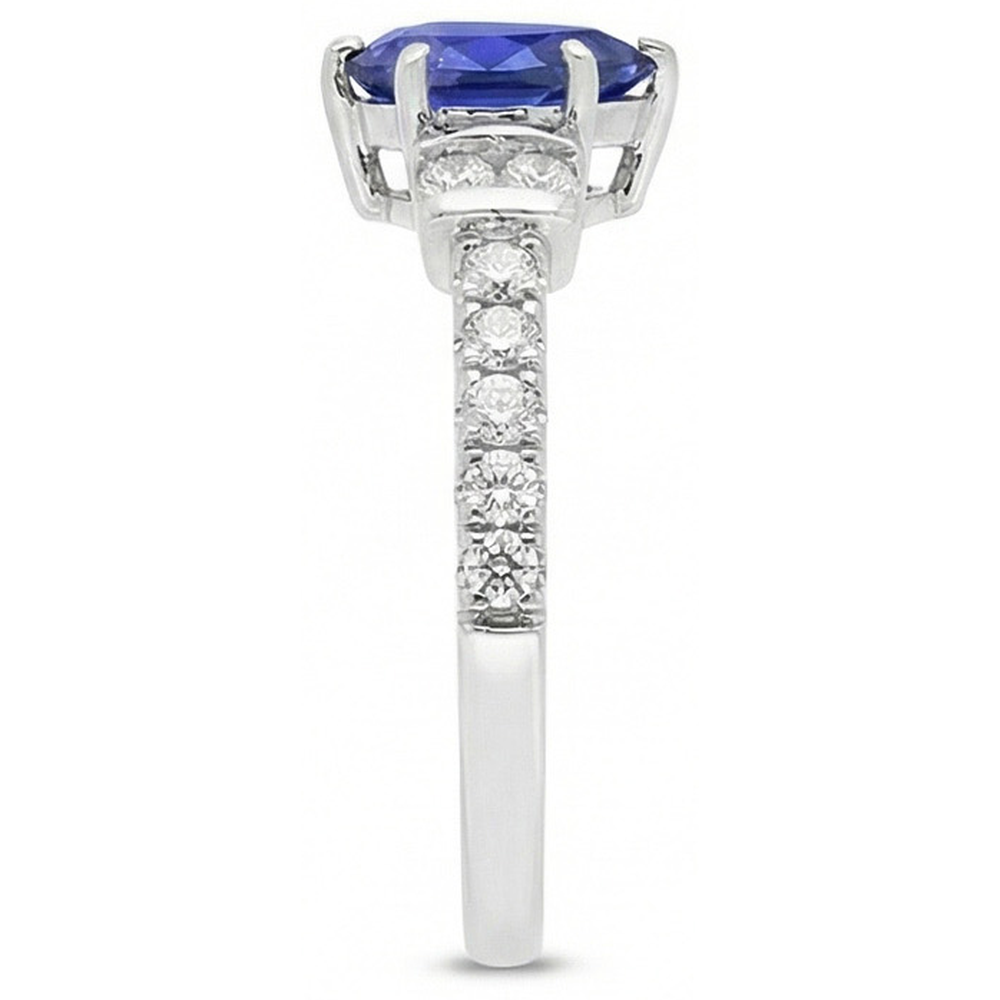 echter round diamant 2.50Karat ring Profilansicht