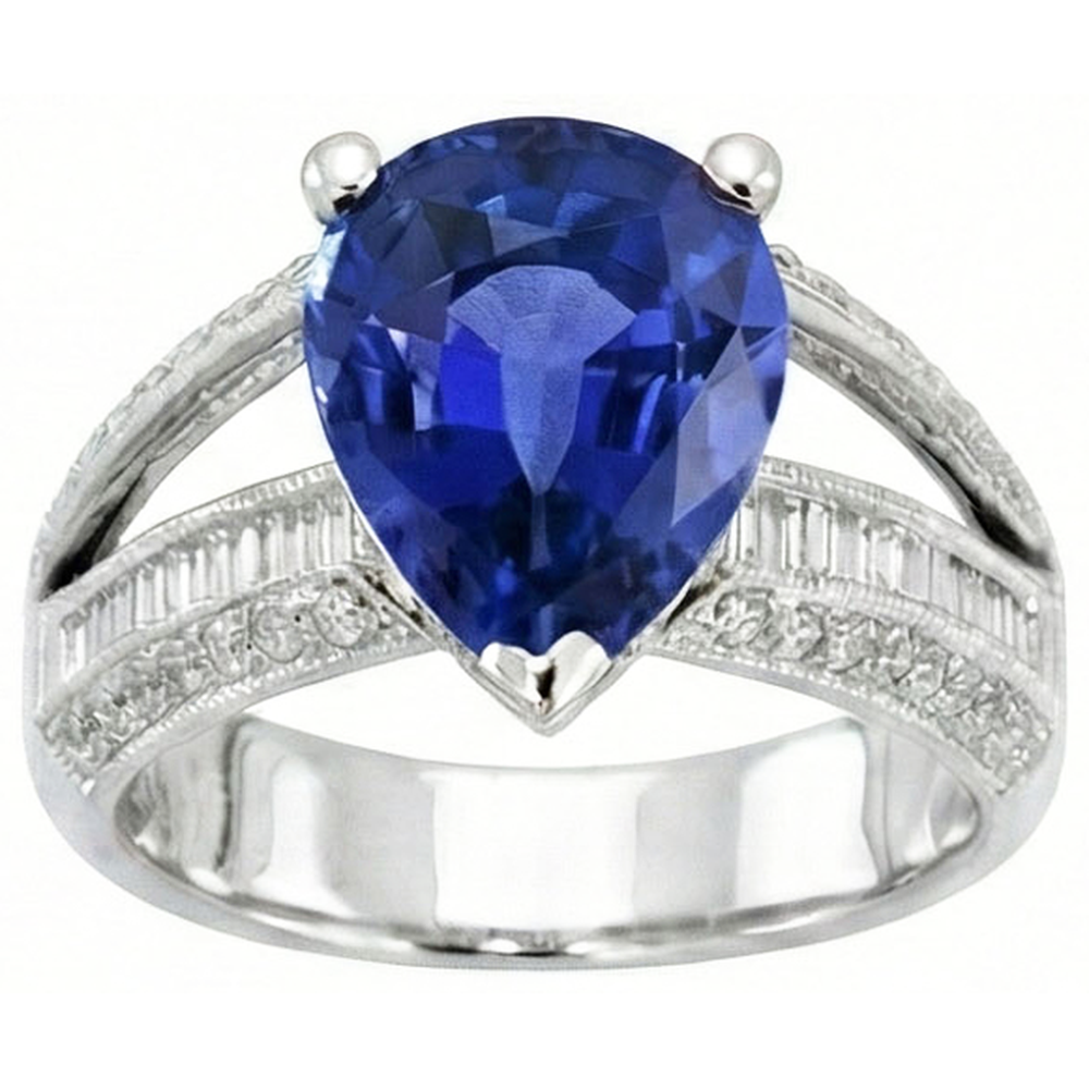 echter baguette diamant 3.50Karat ring Vorderansicht