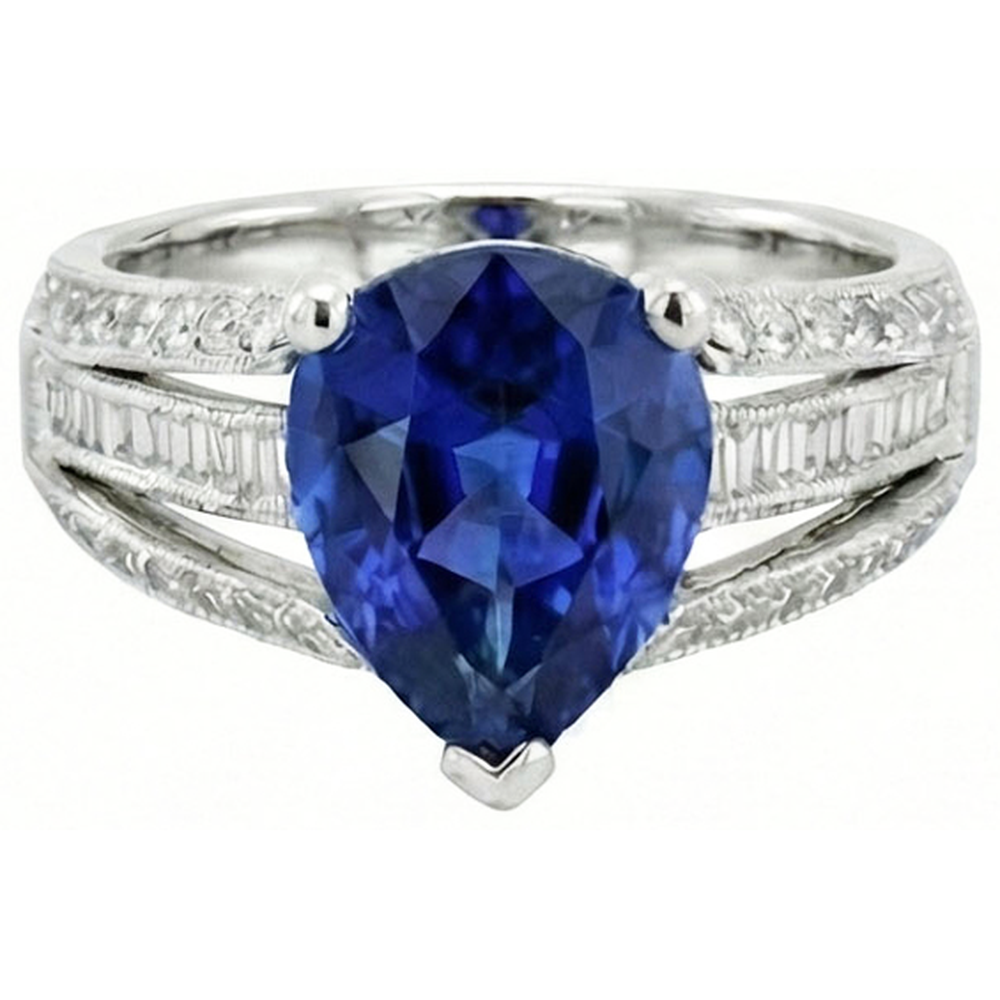 echter baguette diamant 3.50Karat ring Seitenansicht