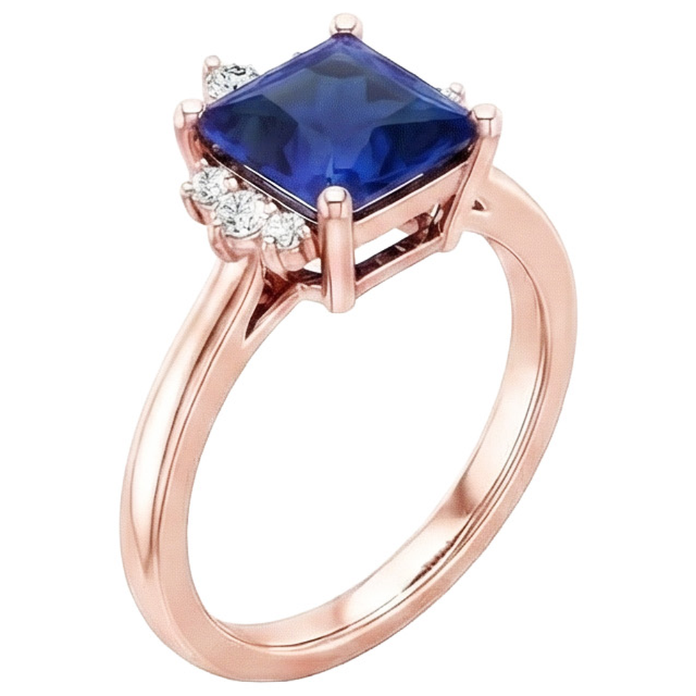 echter princess diamant 5.50Karat ring Seitenansicht
