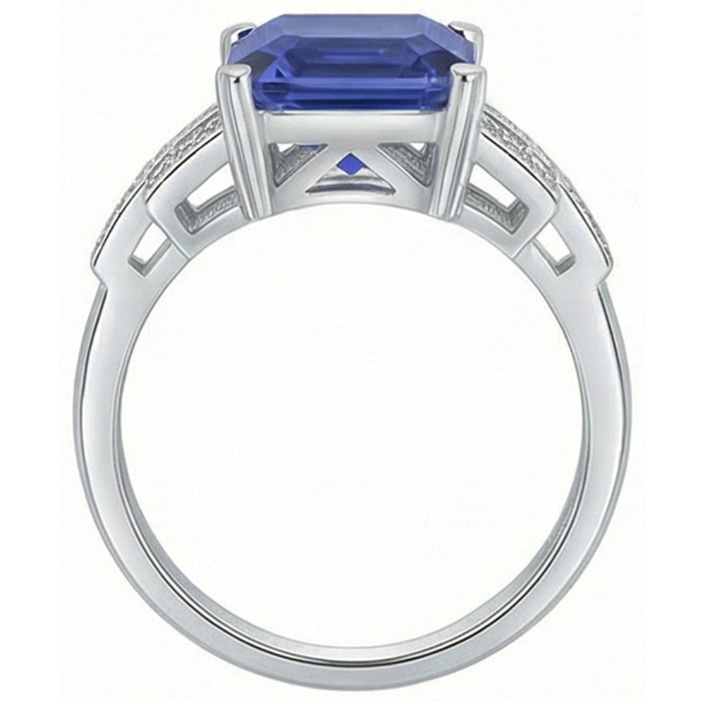 echter round diamant 4Karat ring auf Weiß