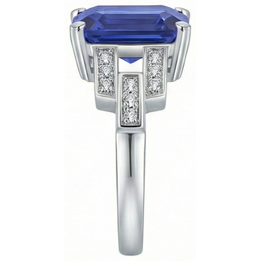 echter round diamant 4Karat ring Profilansicht