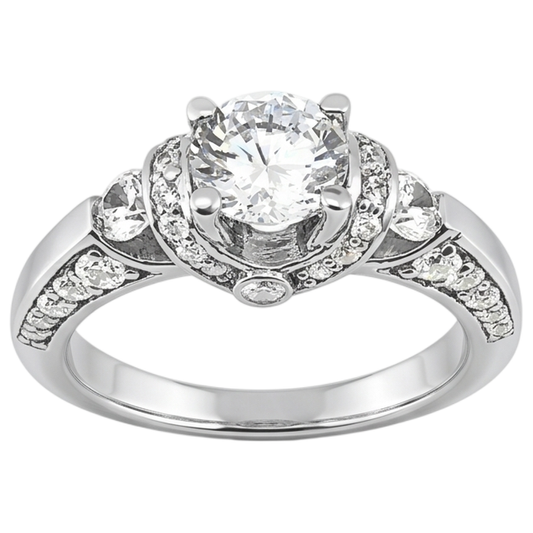 Aus der Erde Abgebauter Natürlicher Diamant-Verlobungsring mit Akzent Weißgold 1,70 ct.