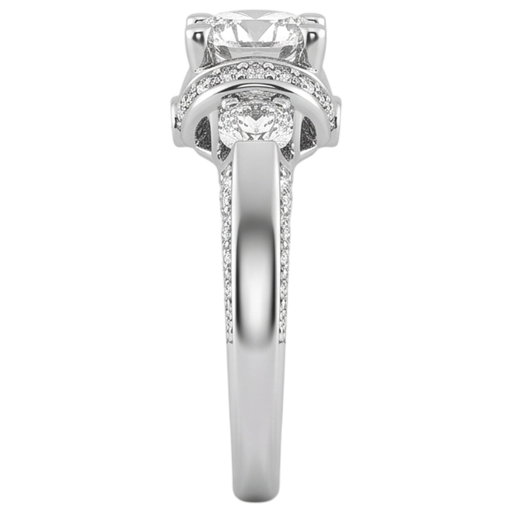 Aus der Erde Abgebauter Natürlicher Diamant-Verlobungsring mit Akzent Weißgold 1,70 ct.