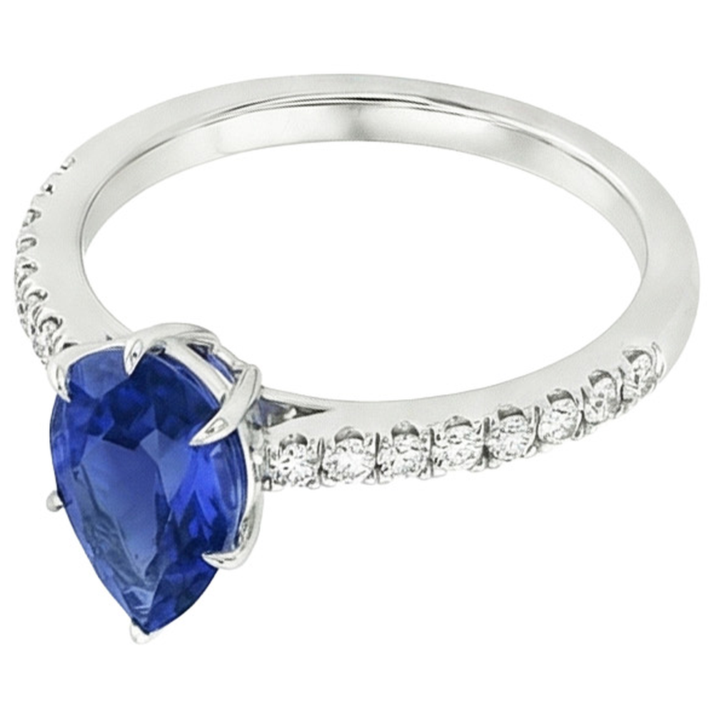 echter pear diamant 5.25Karat ring Detailansicht