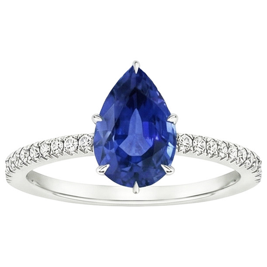 echter pear diamant 5.25Karat ring Profilansicht