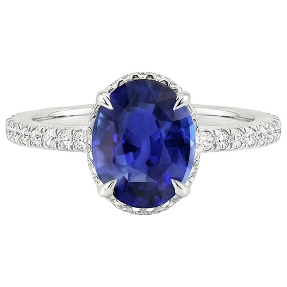 echter oval diamant 4Karat ring auf Weiß