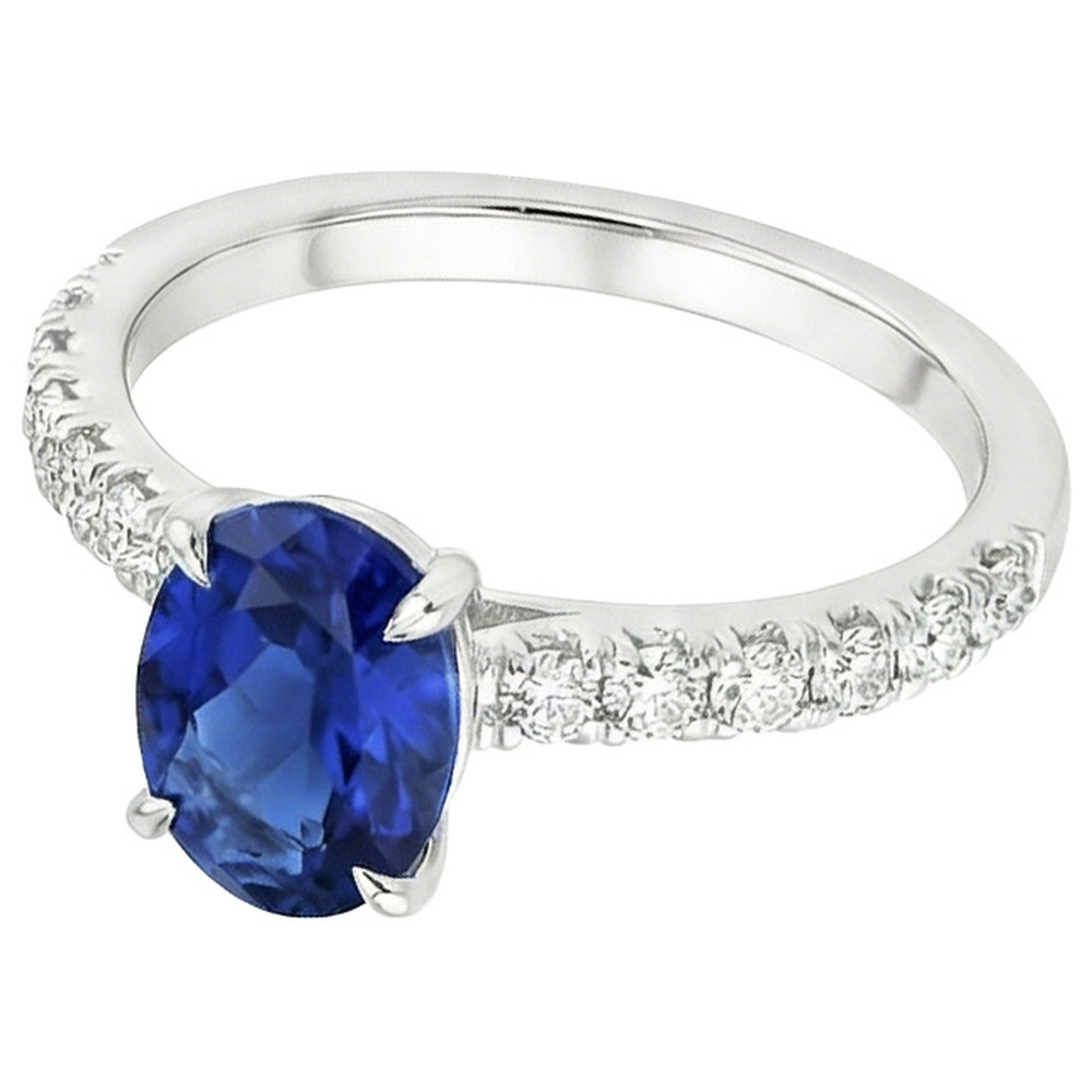echter oval diamant 4Karat ring Detailansicht