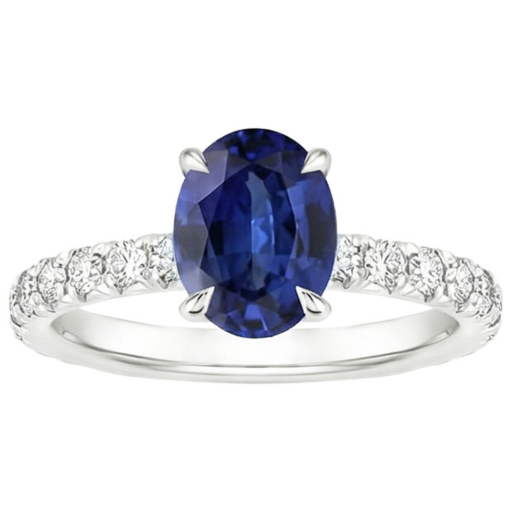 echter oval diamant 4Karat ring Profilansicht