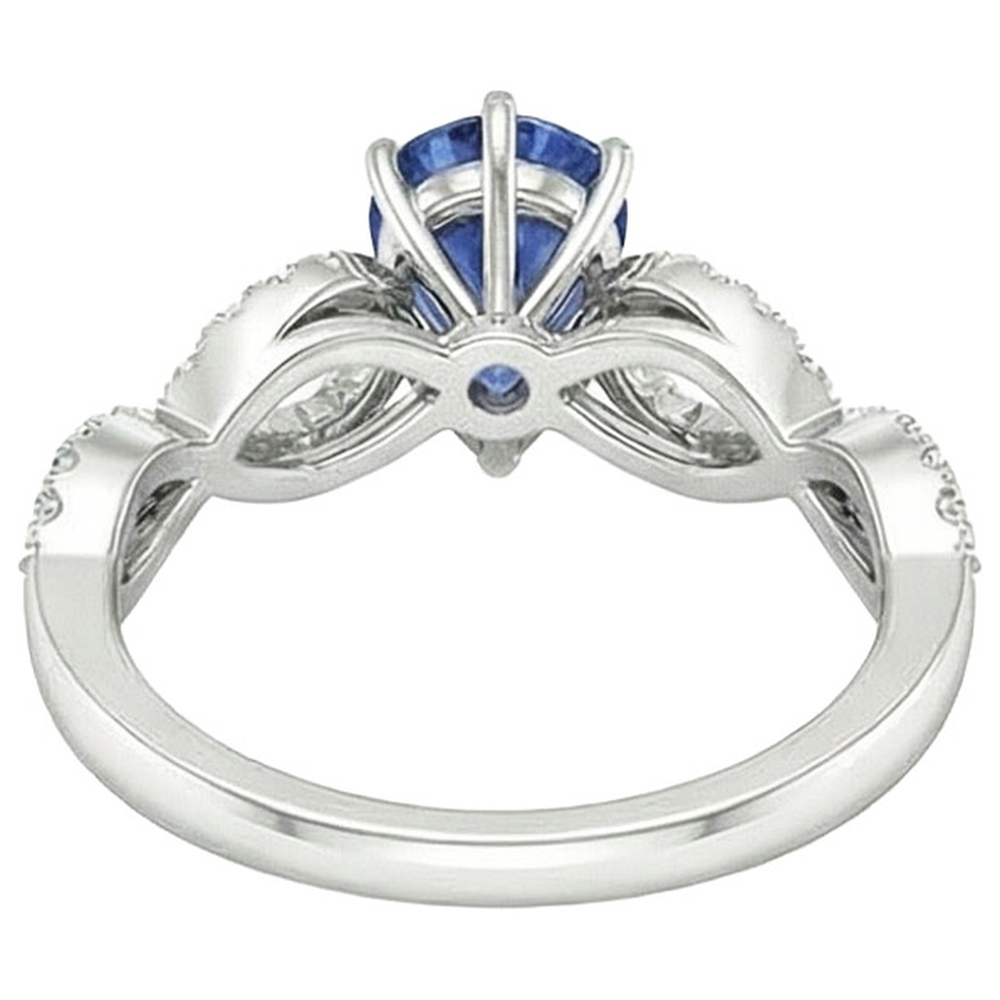Natürlicher Diamant ( nicht im Labor gezüchtet )schmuck Ceylon Saphir Ring Twisted Shank Style 3,50 Karat