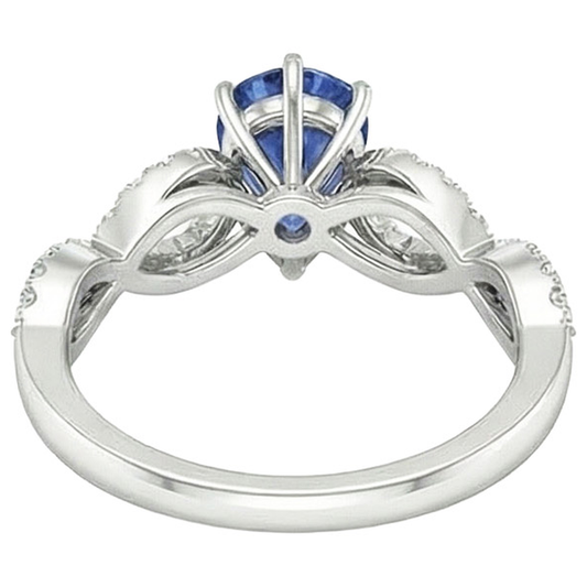 Natürlicher Diamant ( nicht im Labor gezüchtet )schmuck Ceylon Saphir Ring Twisted Shank Style 3,50 Karat