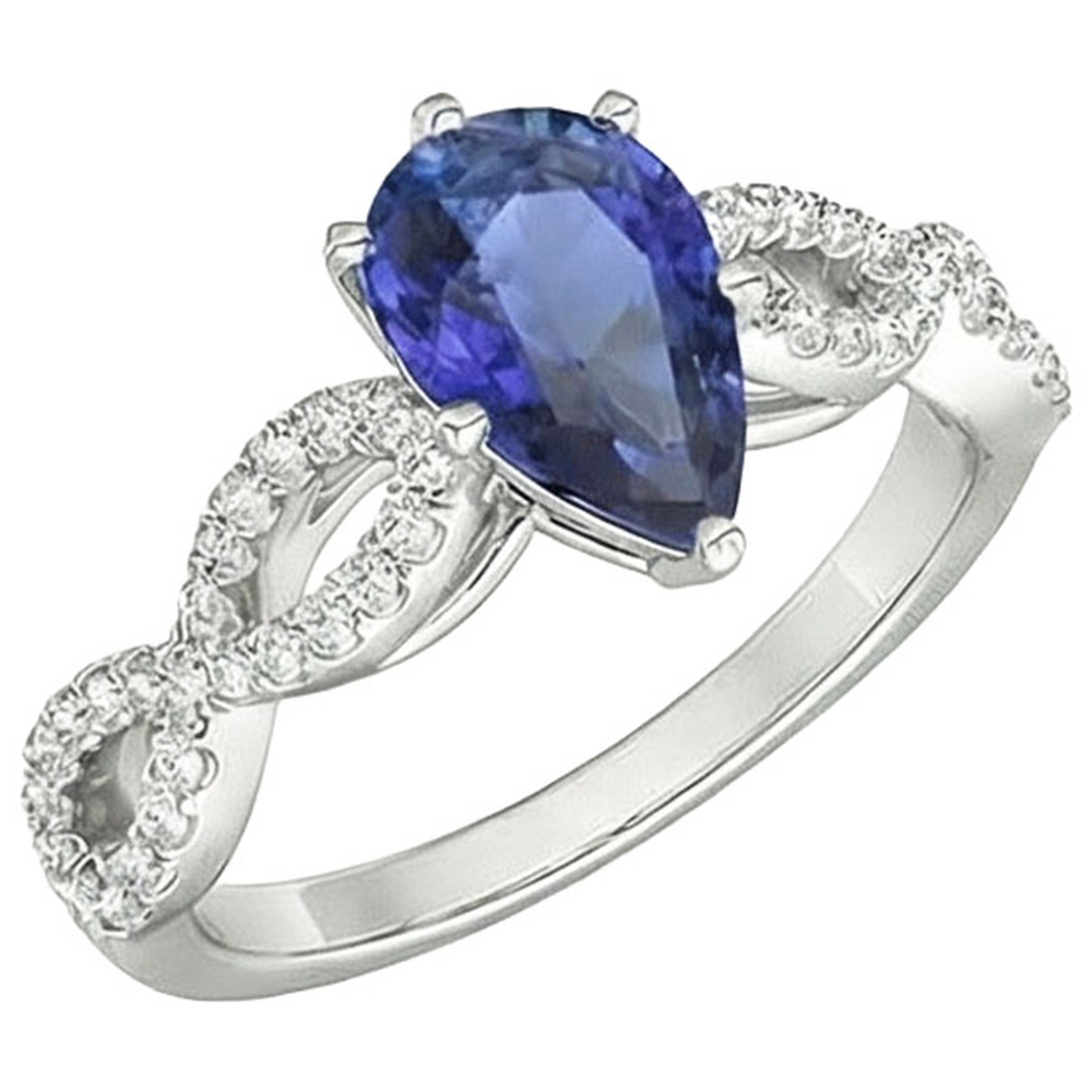 Natürlicher Diamant ( nicht im Labor gezüchtet )schmuck Ceylon Saphir Ring Twisted Shank Style 3,50 Karat
