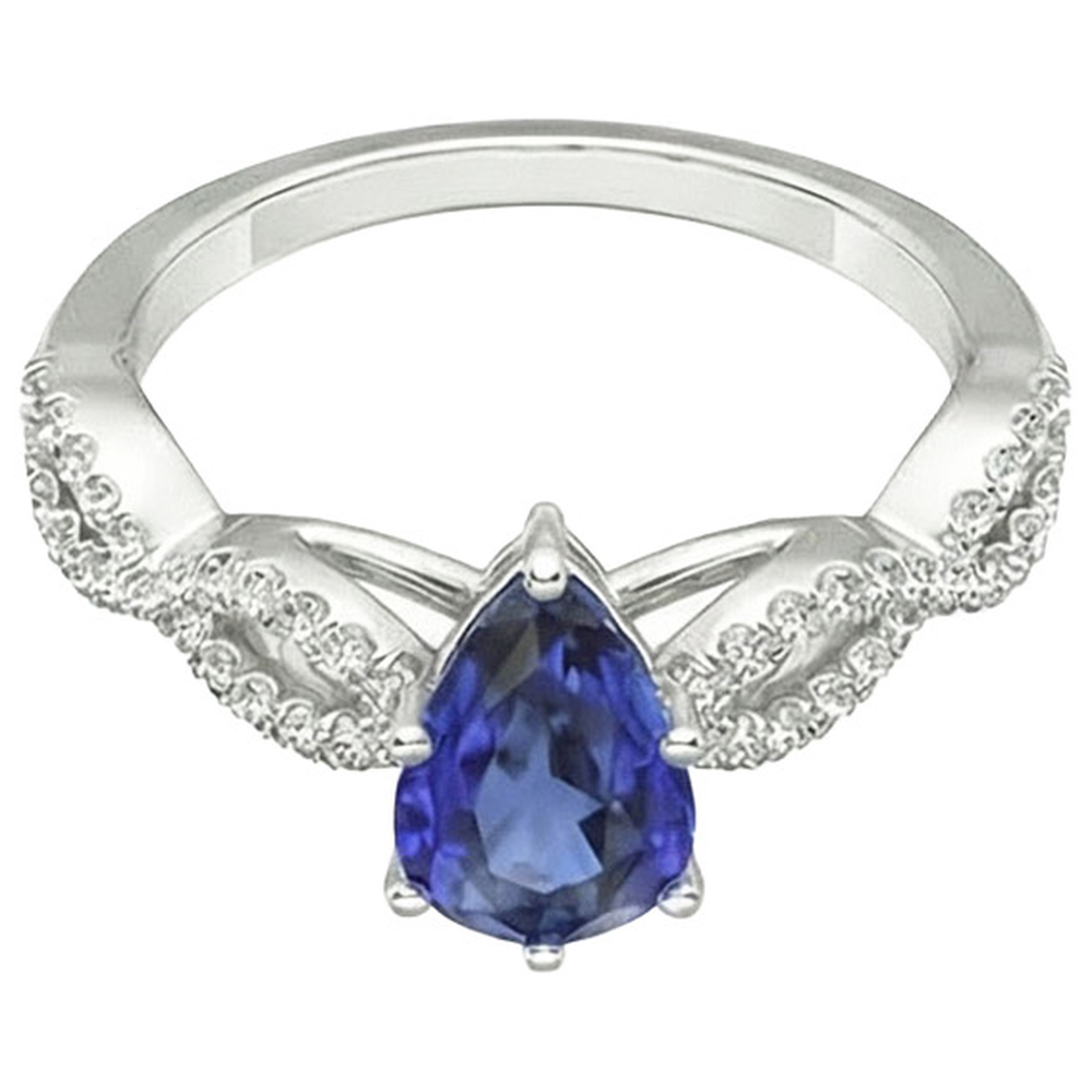 Natürlicher Diamant ( nicht im Labor gezüchtet )schmuck Ceylon Saphir Ring Twisted Shank Style 3,50 Karat