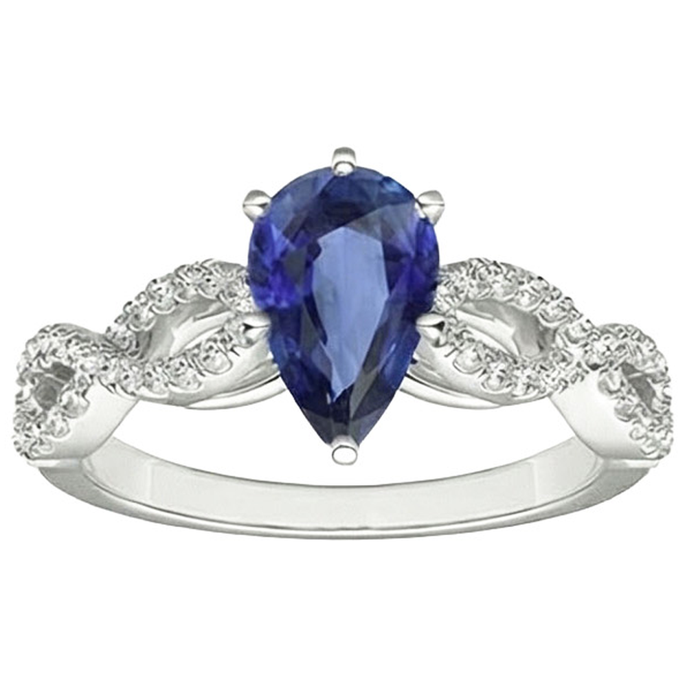 Natürlicher Diamant ( nicht im Labor gezüchtet )schmuck Ceylon Saphir Ring Twisted Shank Style 3,50 Karat
