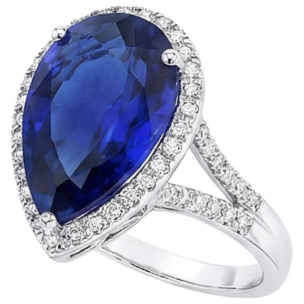 Natürlicher Diamant ( nicht im Labor gezüchtet )schmuck Halo Oval Ceylon Saphir Ring 7,50 Karat