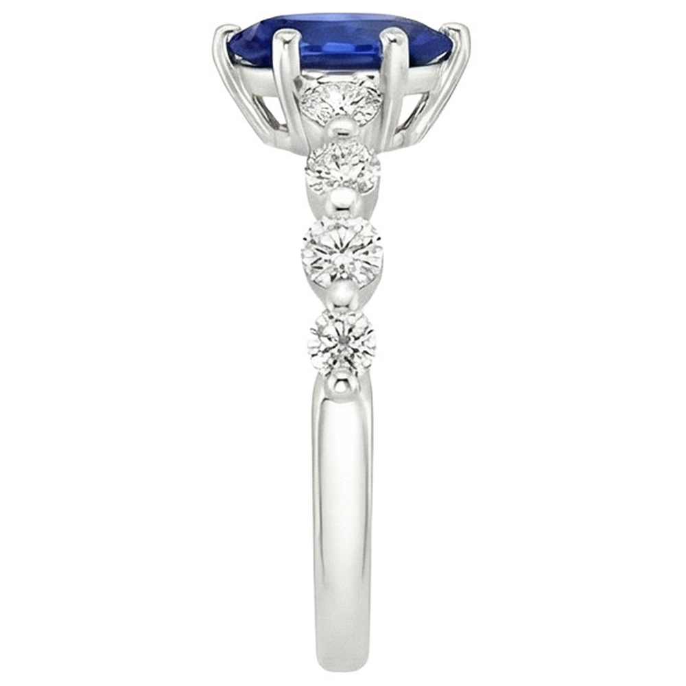 echter round diamant 6.75Karat ring Profilansicht